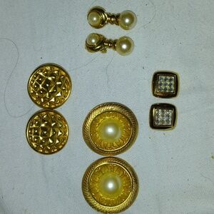 4 pair clip on earrings